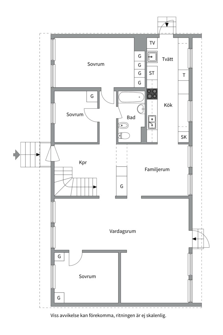 Planlösning från Möjavägen 17, Såld i Krokhöjden, Nacka