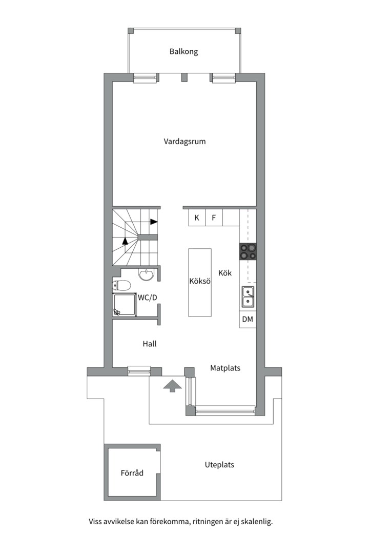 Planlösning från Storholmsvägen 390, Såld i Östra Orminge, Nacka