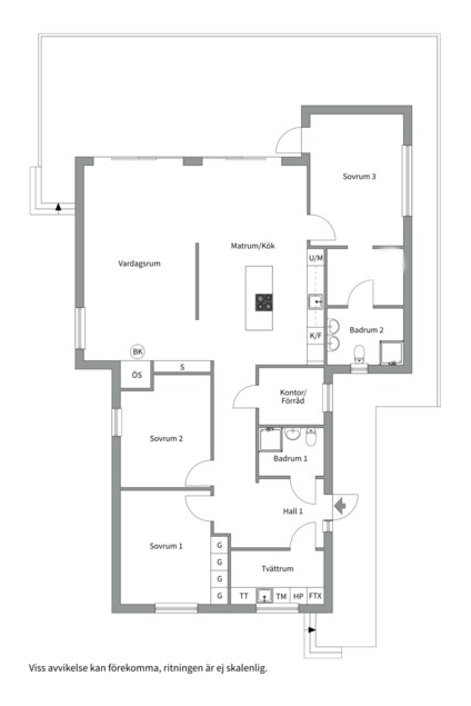 Planlösning från Toivovägen 3, Såld i Norra Lagnö, Värmdö