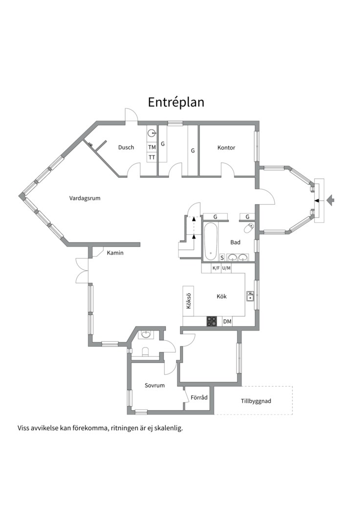 Planlösning från Sergelvägen 36, Till salu i Hasseludden, Nacka