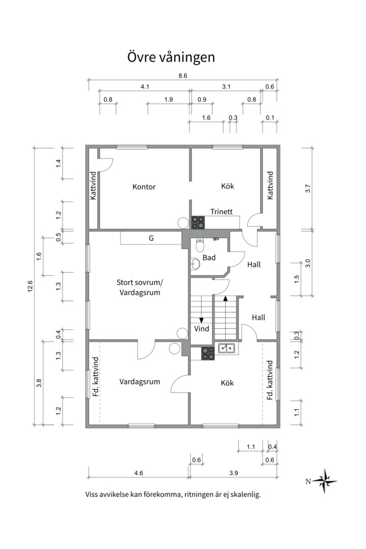 Planlösning från Gamla Uppsala 302, Såld i Gamla Uppsala, Uppsala