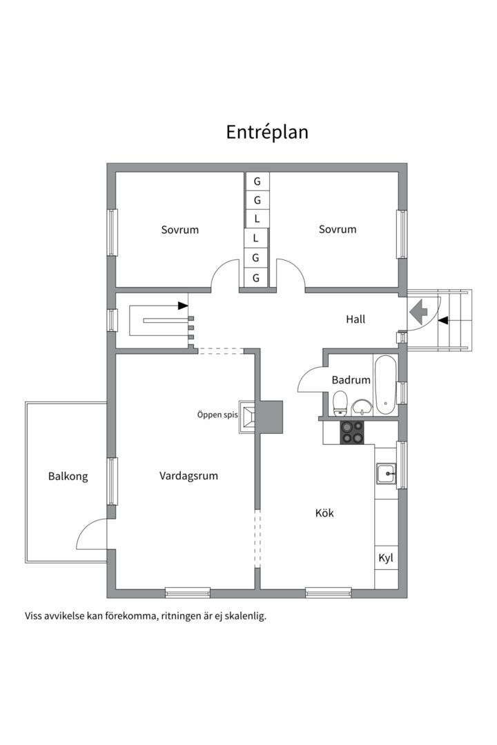 Planlösning från Skurusundsvägen 57, Såld i Skuru, Nacka