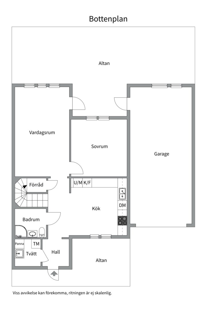 Planlösning från Lövsångarvägen 3, Såld i Ösbydalen, Värmdö
