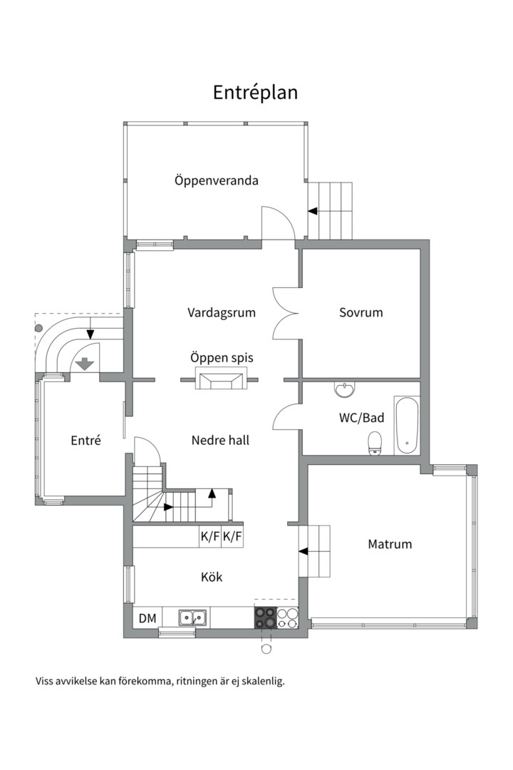 Planlösning från Lokevägen 1, Såld i Norra Lännersta, Nacka