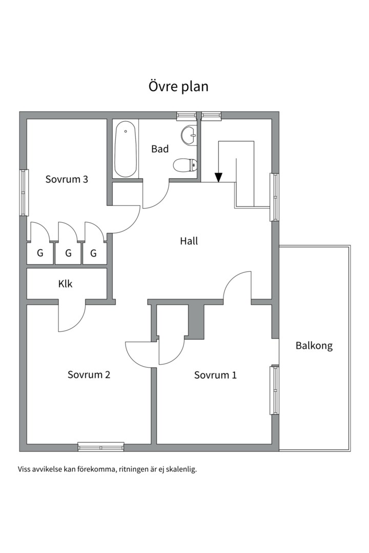 Planlösning från Salavägen 37, Såld i Järlåsa, Uppsala