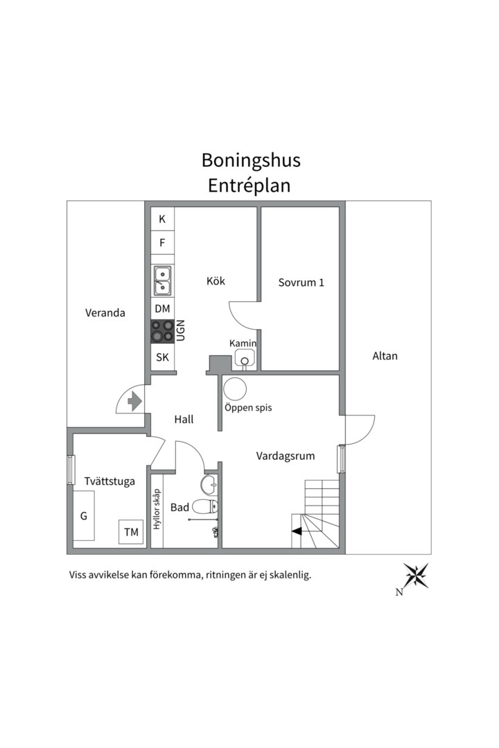 Planlösning från Jumkils-Björnarbo Norrbo 40, Såld i Jumkil, Uppsala