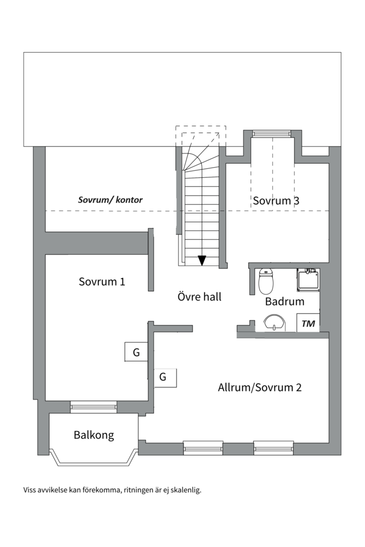 Planlösning från Dybecksgatan 7A, Såld i Skallberget, Västerås