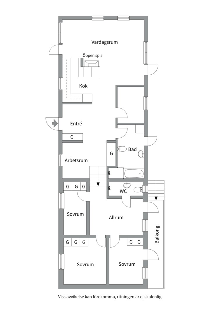Planlösning från Jakthornsvägen 23, Såld i Herrviksnäs, Värmdö