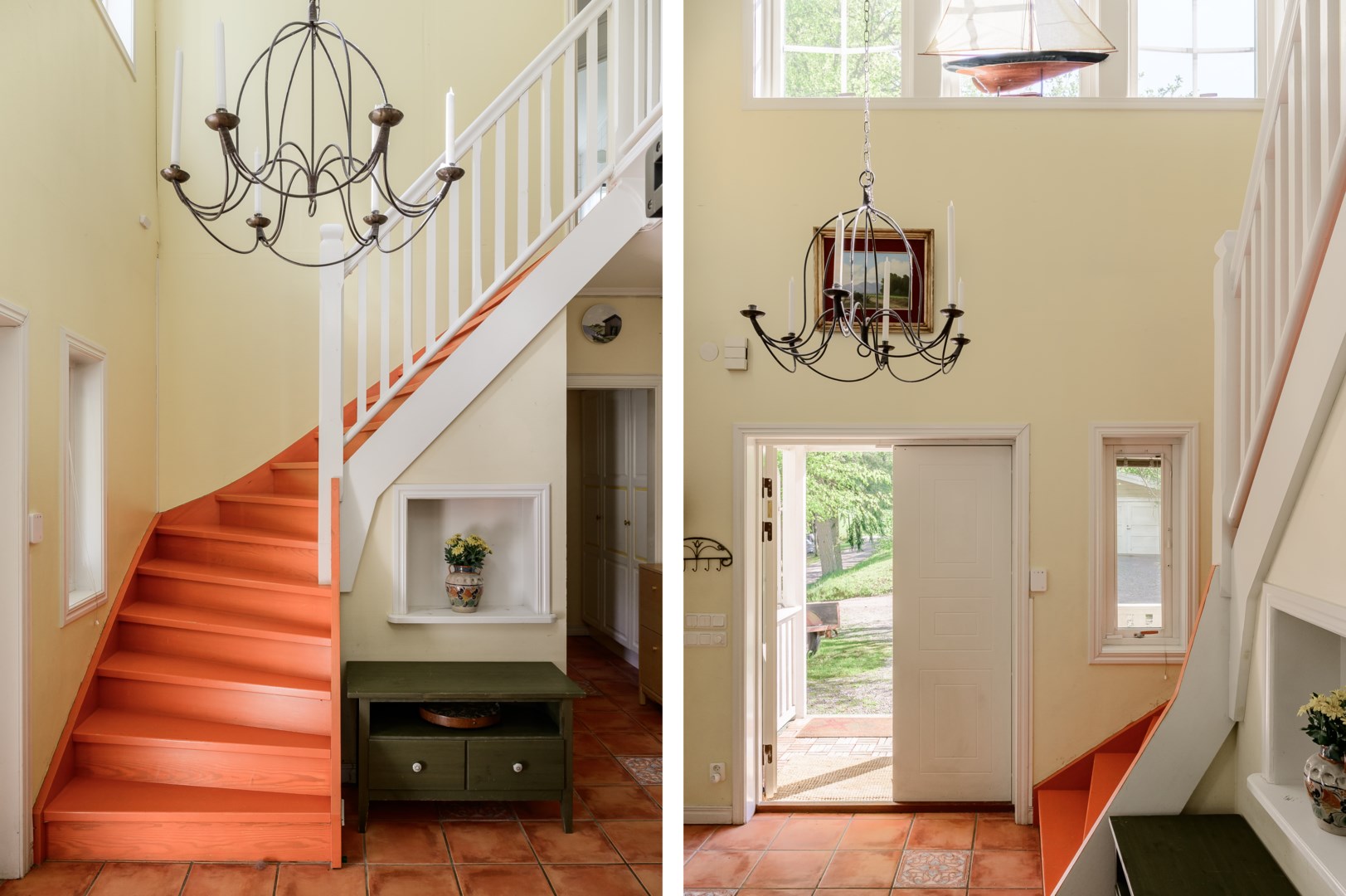 Hall och trapp med fantastisk rymd