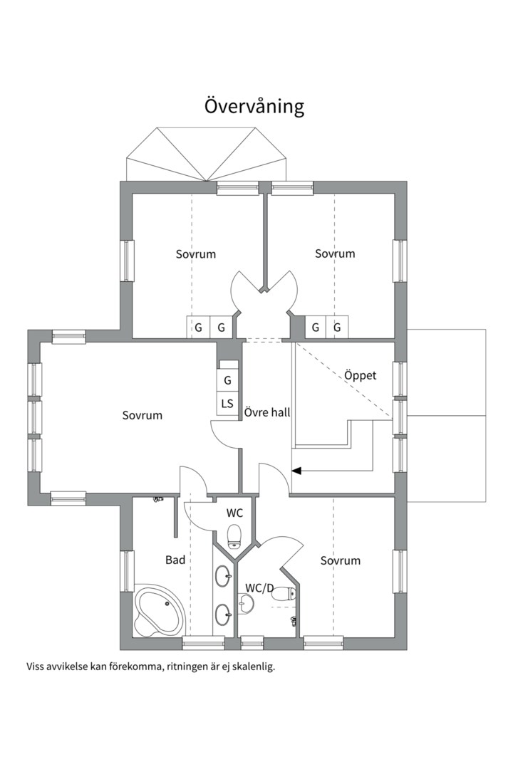 Planlösning från Lillängsdalsvägen 12, Såld i Ingarö - Lillängsdal, Värmdö