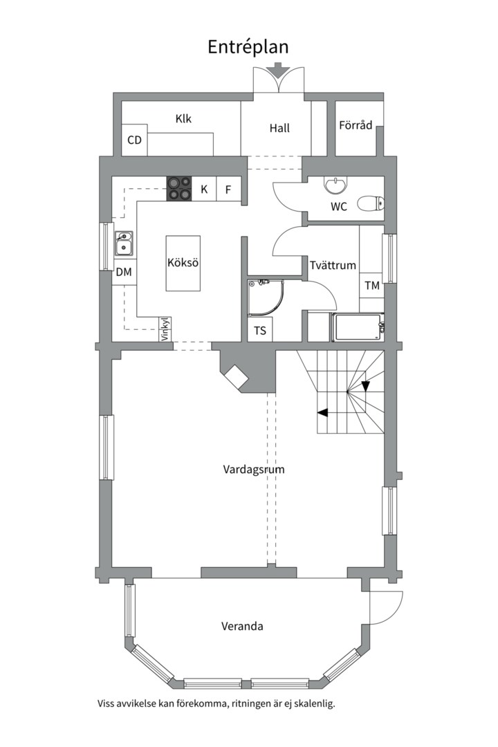 Planlösning från Hasseluddsvägen 143, Såld i Hasseludden, Nacka