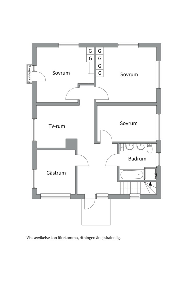 Planlösning från Mercuriusvägen 8, Såld i Björknäs, Nacka