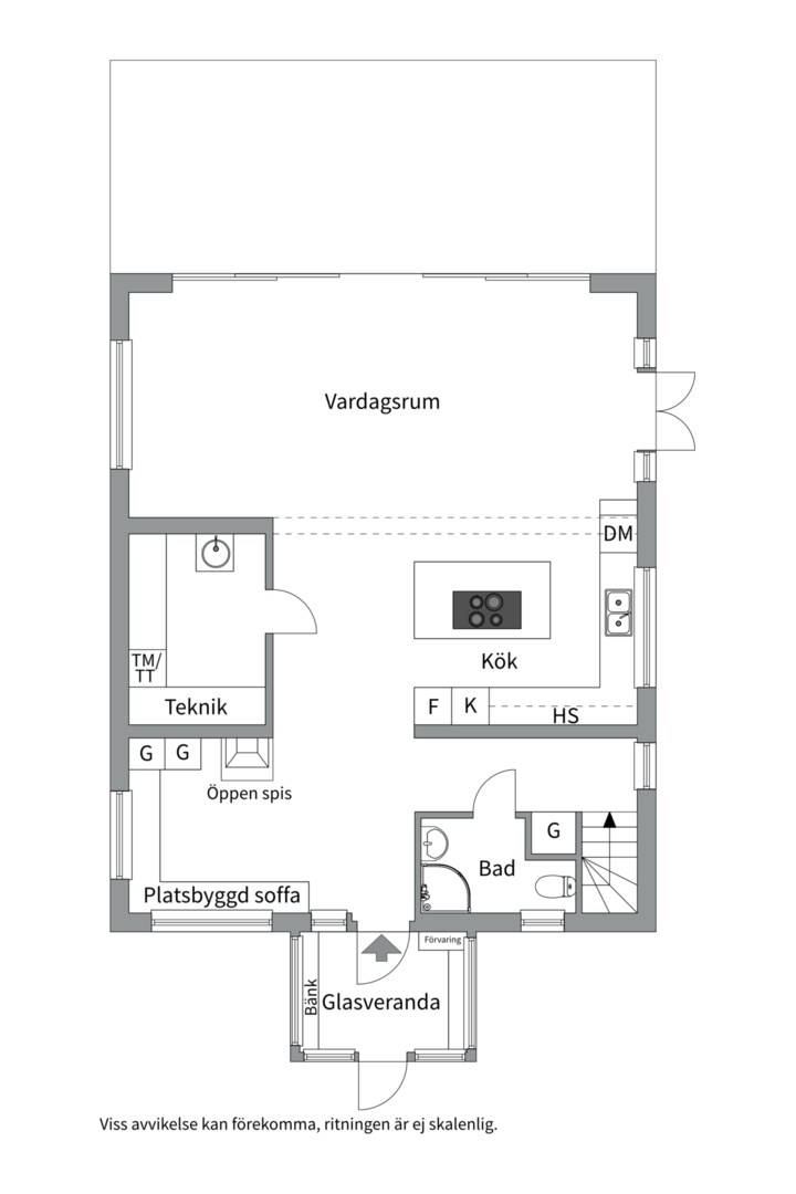 Planlösning från Mercuriusvägen 8, Såld i Björknäs, Nacka