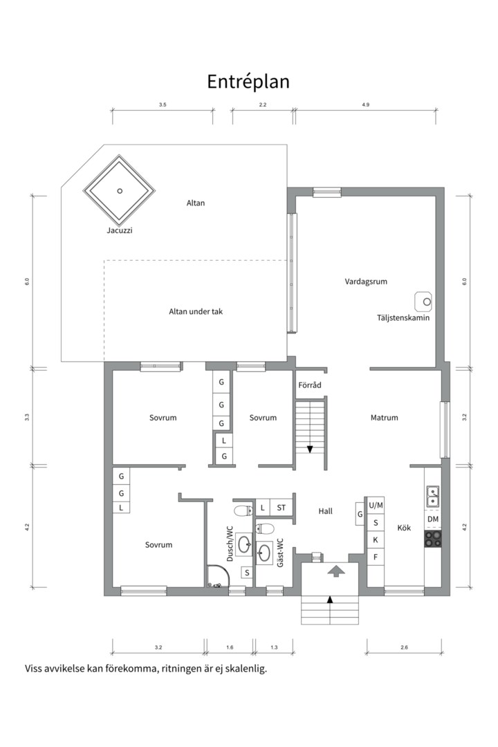 Planlösning från Snorrevägen 6, Såld i Gamla Uppsala, Uppsala