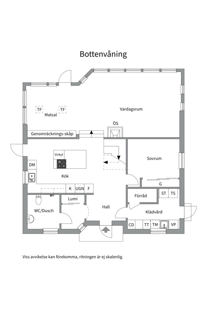 Planlösning från Skurusundsvägen 65, Såld i Skuru, Nacka