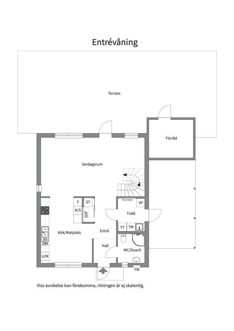 Planlösning från Godtemplarvägen 11, Såld i Tollare, Nacka