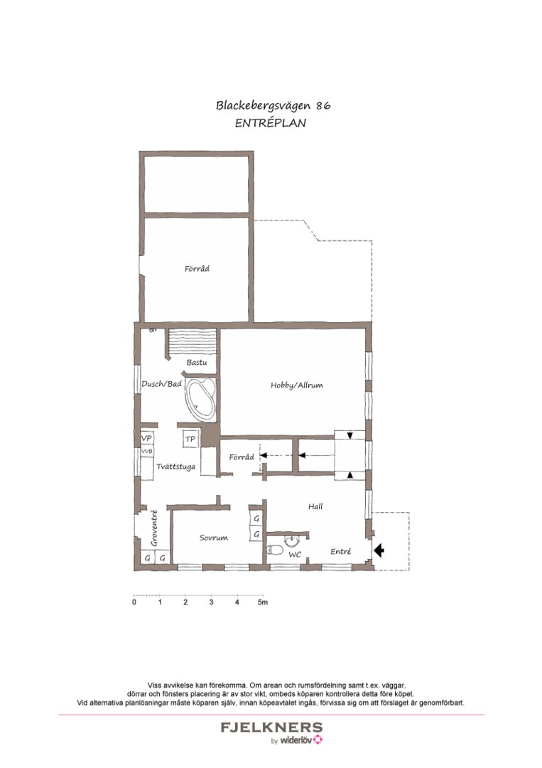 Planlösning från Blackebergsvägen 86, Såld i Bromma - Södra Ängby, Stockholm