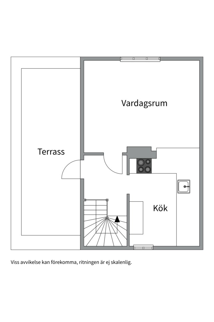 Planlösning från Kvarnbergsvägen 12, Kommande i Hasseludden, Nacka