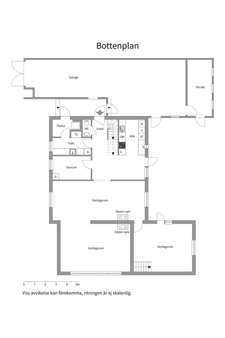 Planlösning från Rörbäcksvägen 22, Såld i Nåntuna, Uppsala