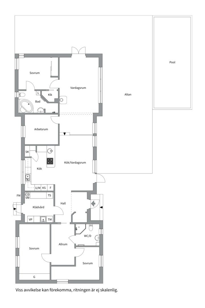 Planlösning från Prästbergsvägen 10, Såld i Lilla Björknäs, Nacka