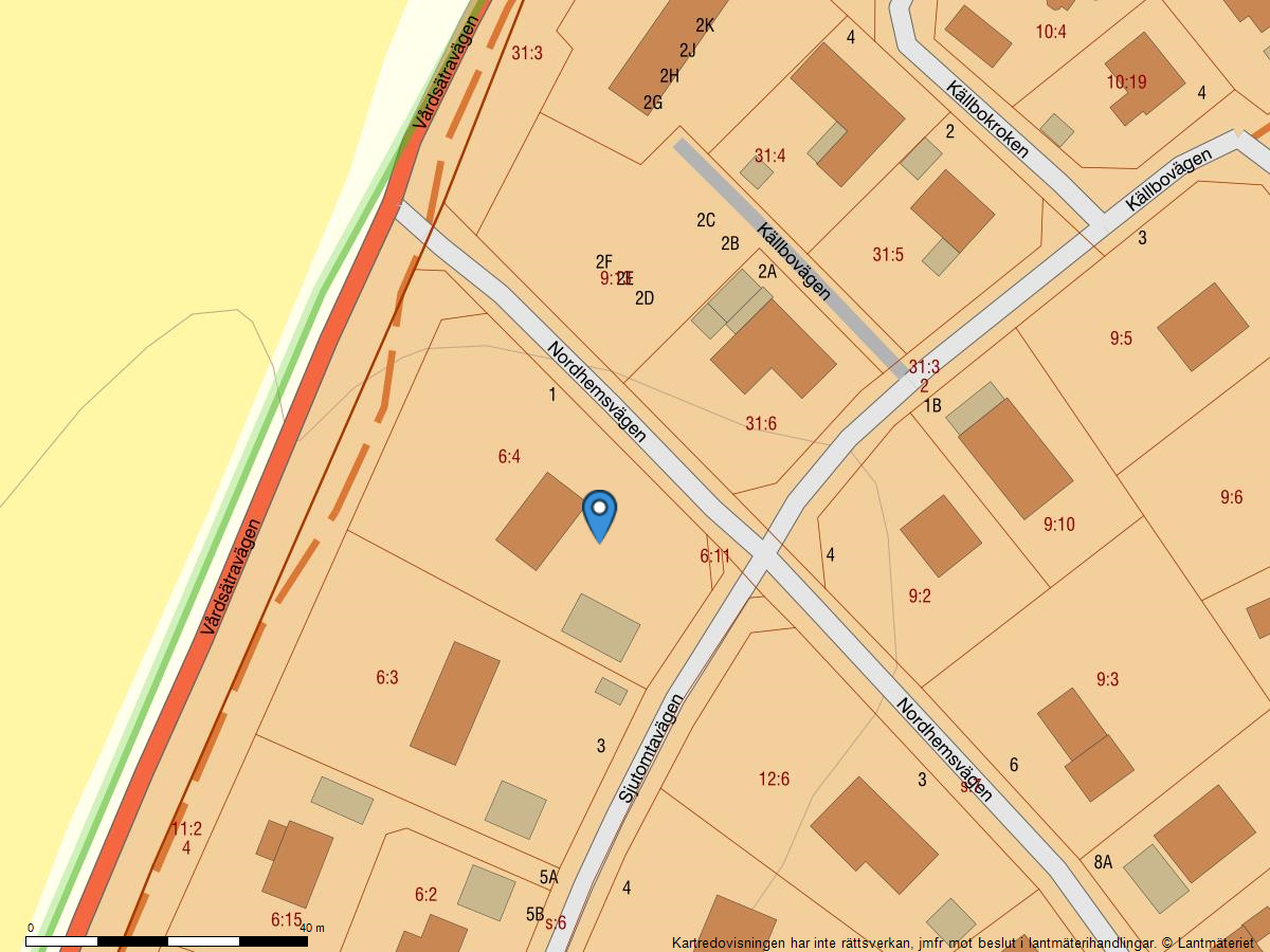 Bostadsbild från Nordhemsvägen 1, Kommande i Norra Gottsunda Villaområde, Uppsala