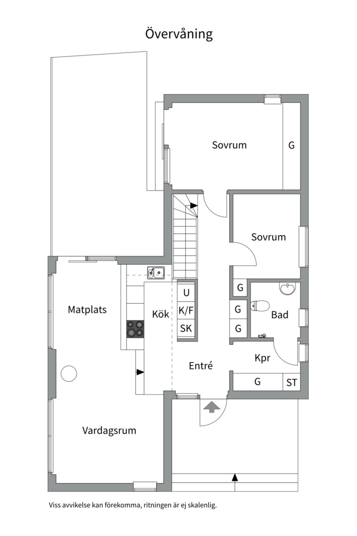 Planlösning från Storsvängen 21, Såld i Gustavsvik, Nacka