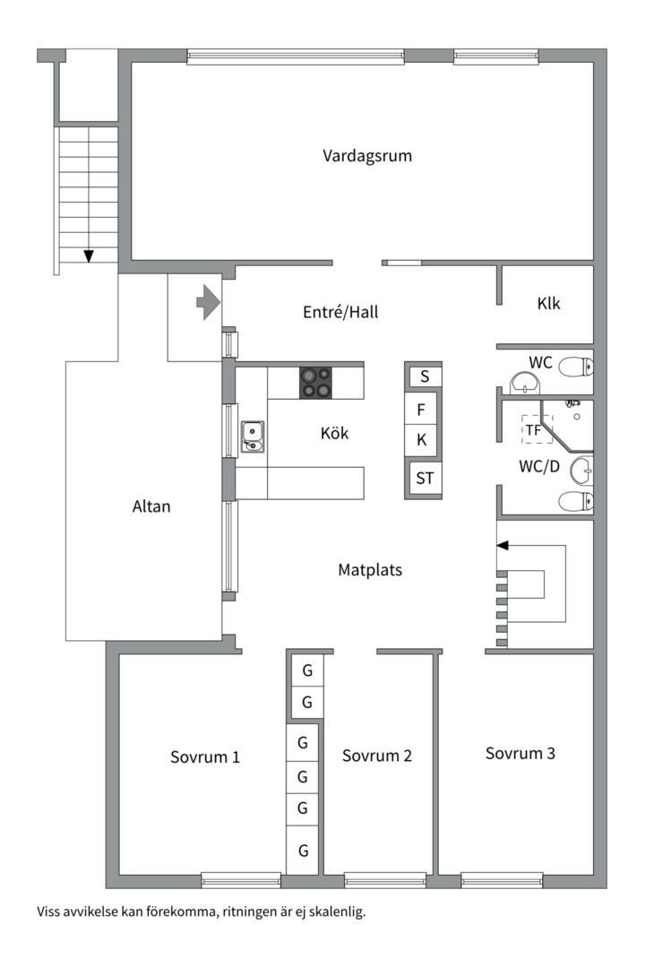 Planlösning från Timjansgatan 145, Såld i Årsta, Uppsala