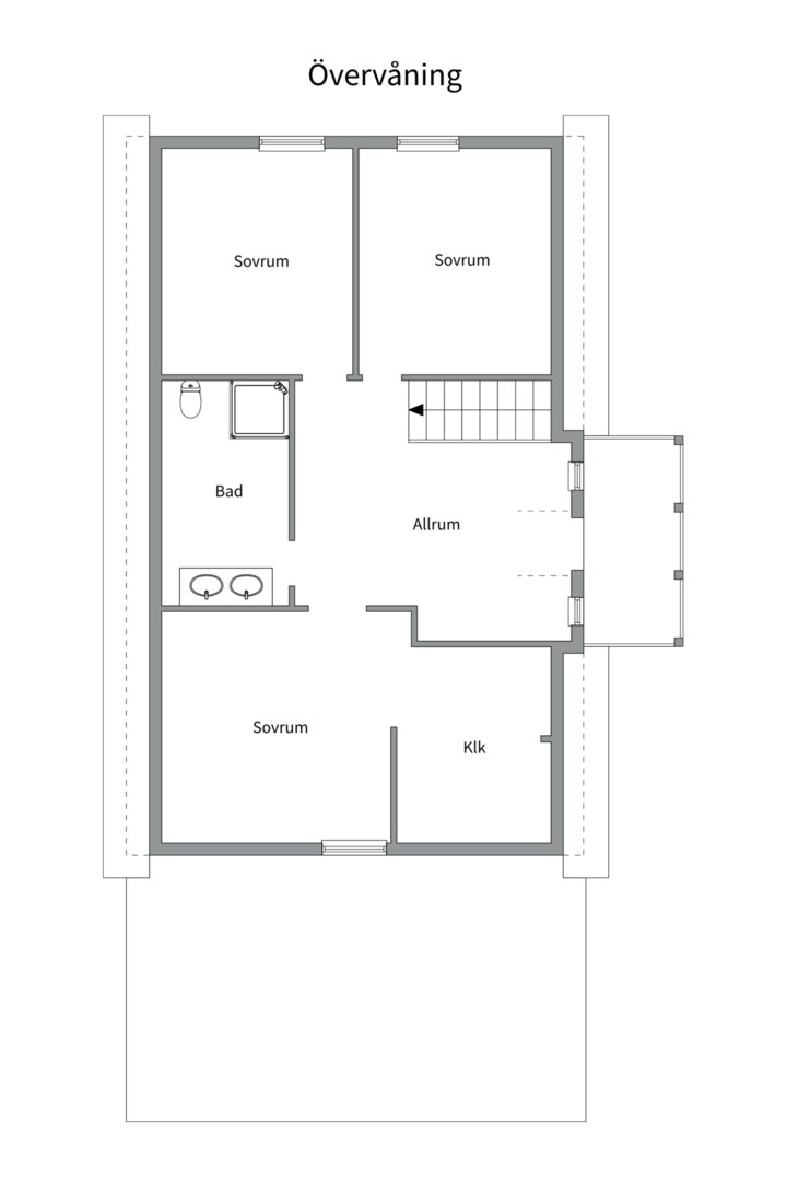 Planlösning från Brudslöjevägen 18, Såld i Gryta, Västerås