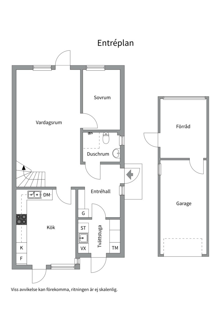 Planlösning från Markegångsvägen 16, Såld i Storvreta, Uppsala