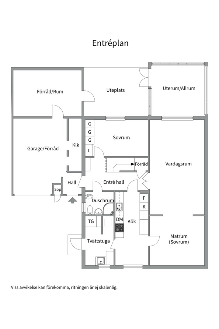 Planlösning från Lövlundsvägen 14, Såld i Storvreta, Uppsala