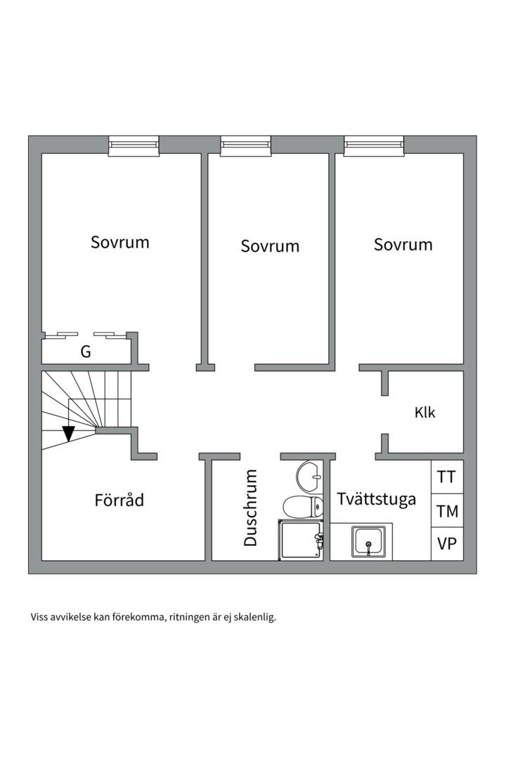 Planlösning från Vaksala kyrkväg 15, Såld i Vaksala, Uppsala