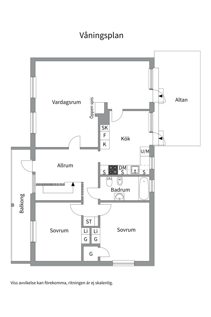 Planlösning från Parkvägen 18, Såld i Hemmesta, Värmdö