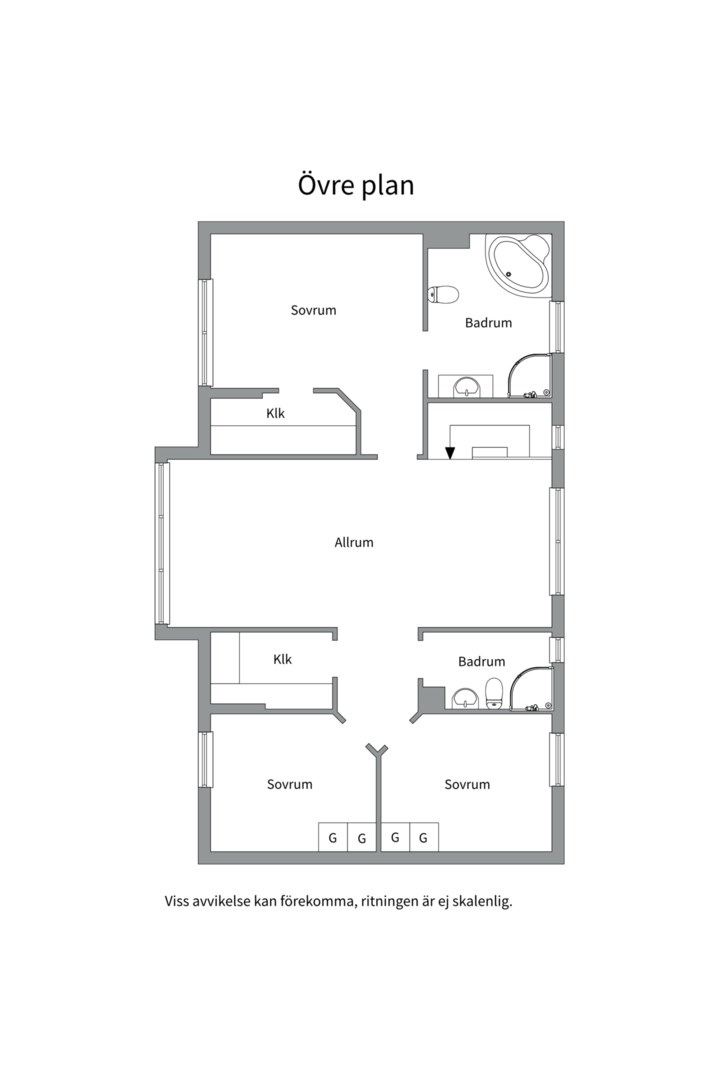 Planlösning från Hustahöjdens byväg 24, Såld i Hustahöjden, Västerås