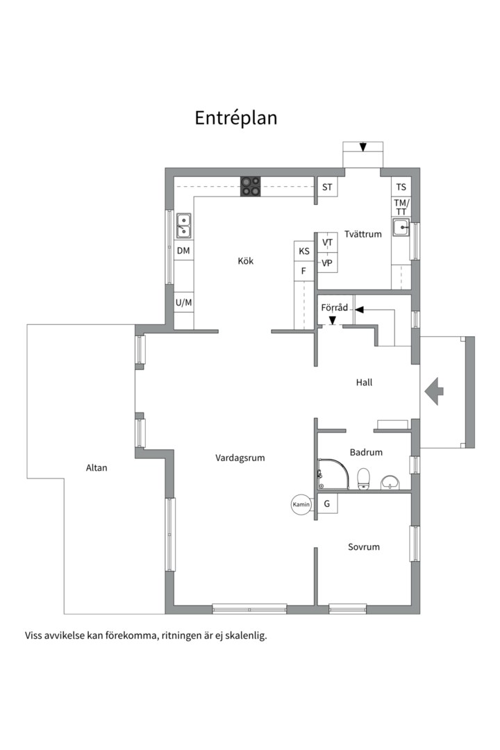 Planlösning från Hustahöjdens byväg 24, Såld i Hustahöjden, Västerås