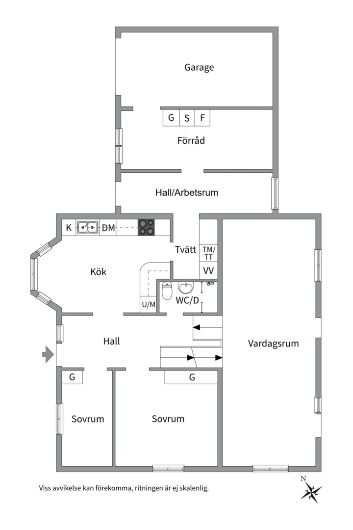Planlösning från Nyhagsvägen 1, Till salu i Almunge, Uppsala