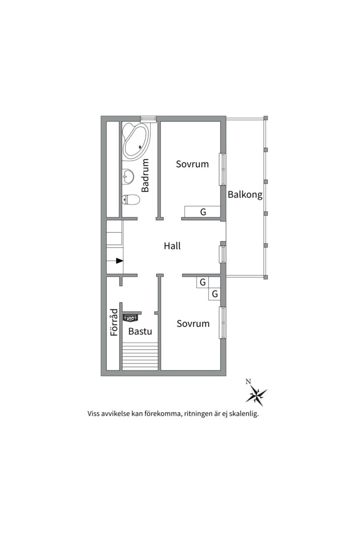 Planlösning från Nyhagsvägen 1, Till salu i Almunge, Uppsala