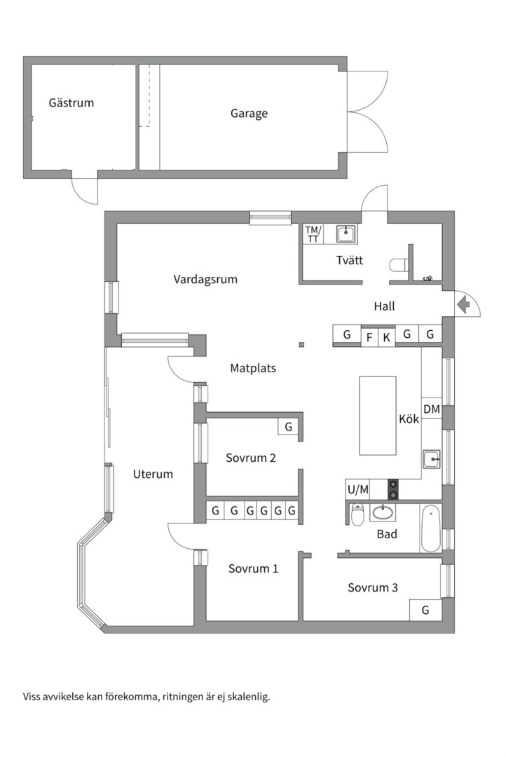 Planlösning från Kalvövägen 24, Såld i Krokhöjden, Nacka