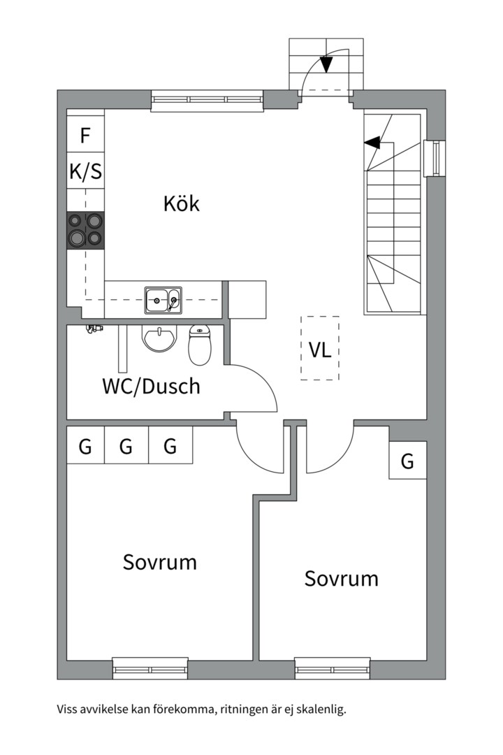 Planlösning från Gamla Landsvägen 115, Såld i Ektorp, Nacka