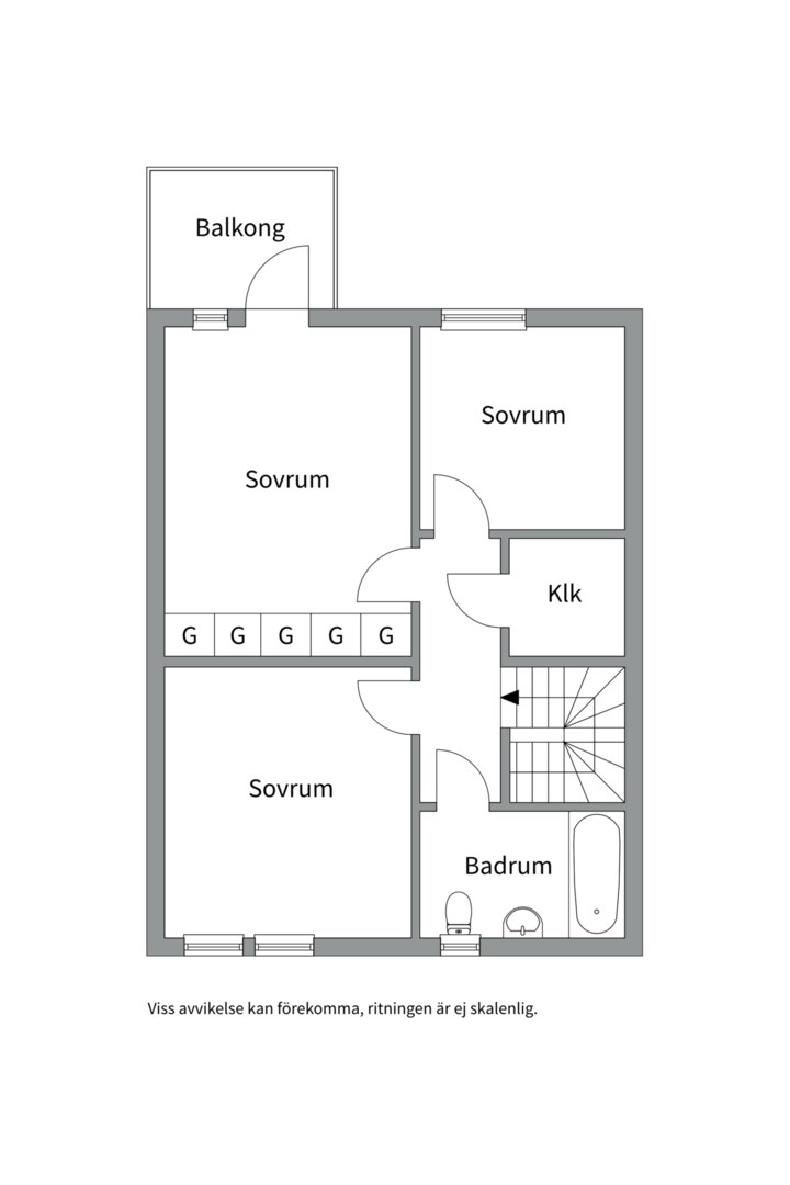 Planlösning från Slöjmolnsvägen 34, Såld i Storvreta, Uppsala