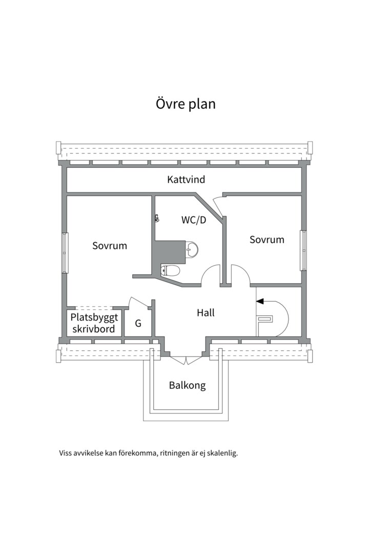 Planlösning från Strandvägen 32, Såld i Morgongåva, Heby