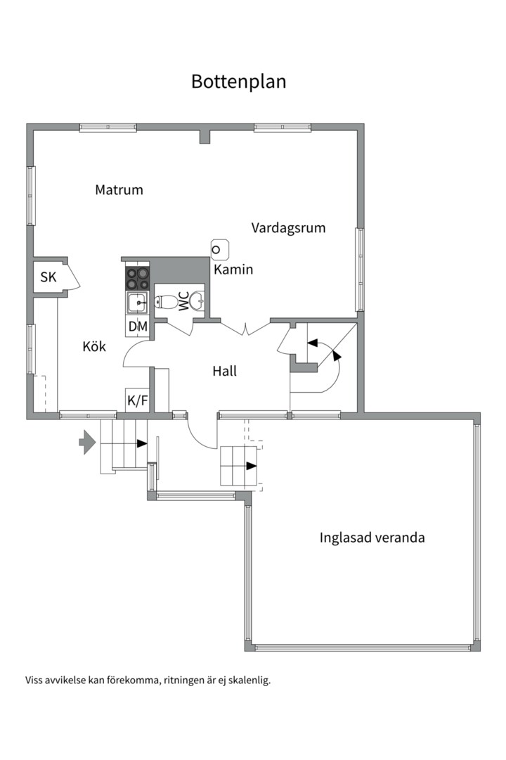 Planlösning från Strandvägen 32, Såld i Morgongåva, Heby