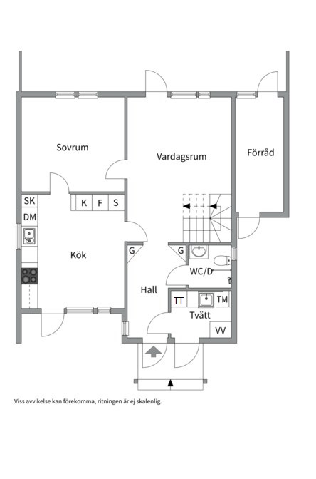 Planlösning från Slöjmolnsvägen 7, Såld i Storvreta, Uppsala