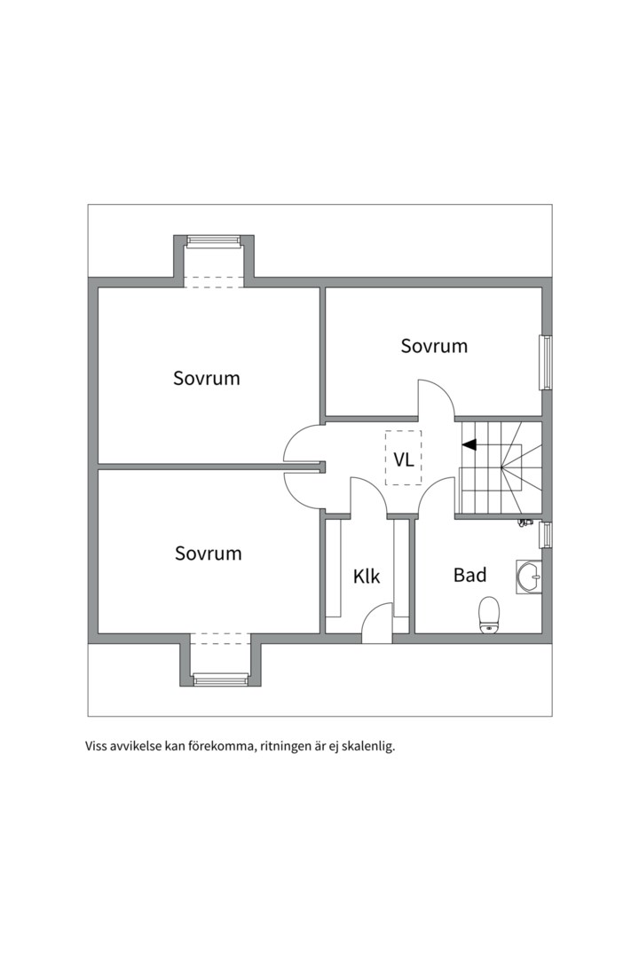 Planlösning från Slöjmolnsvägen 7, Såld i Storvreta, Uppsala