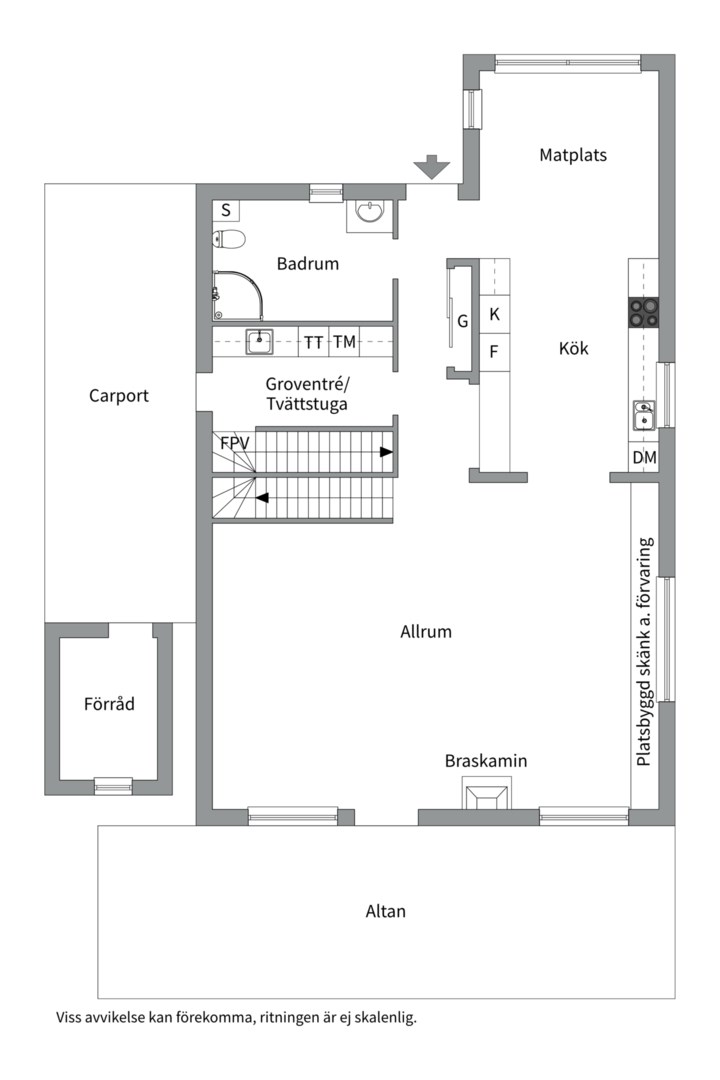 Planlösning från Kvarndammsringen 53, Såld i Charlottendal, Värmdö
