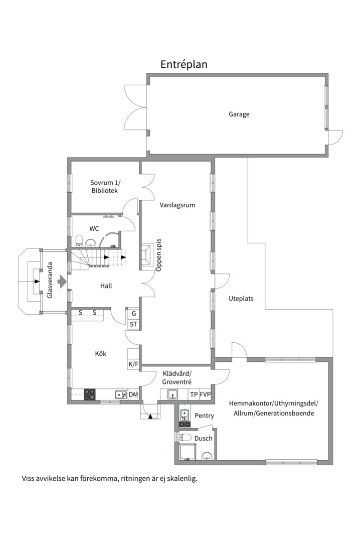 Planlösning från Nya Valsätravägen 1A, Såld i Norby, Uppsala