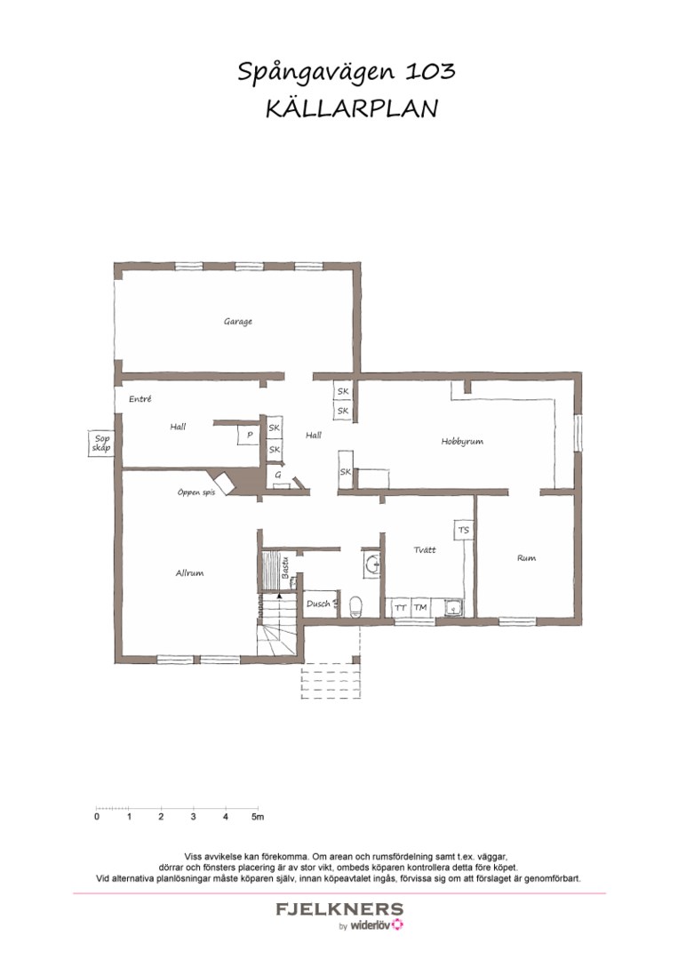 Planlösning från Spångavägen 103, Såld i Bromma - Bromma Kyrka, Stockholm