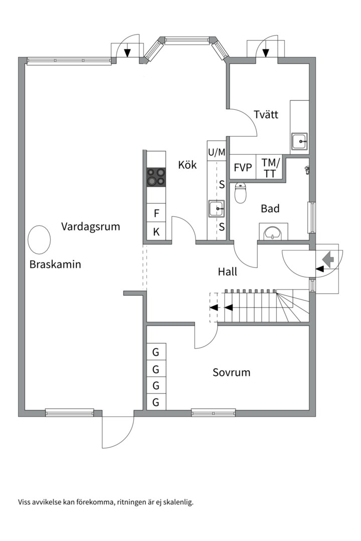 Planlösning från Rallarvägen 10, Såld i Vänge, Uppsala
