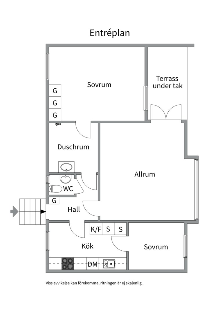 Planlösning från Thun-Ollevägen 21, Såld i Gustavsberg - Lugnet/Björnkärret, Värmdö