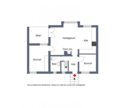 Planlösning från Thun-Ollevägen 21, Såld i Gustavsberg - Lugnet/Björnkärret, Värmdö