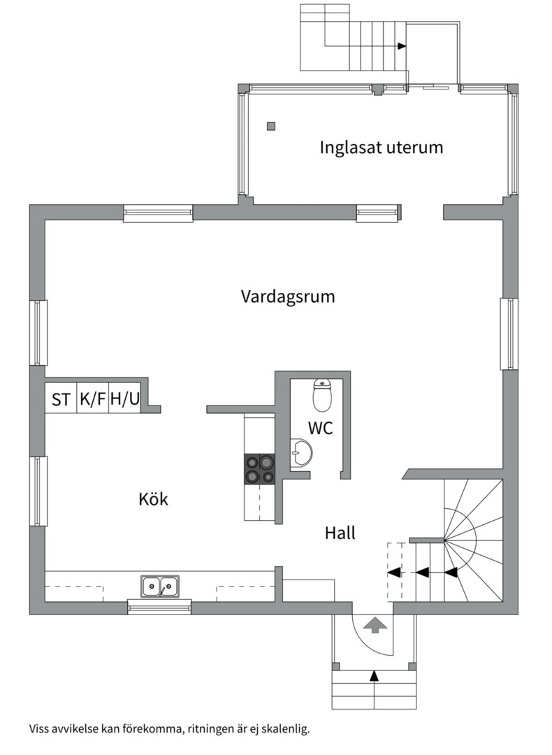 Planlösning från Mälbyvägen 8, Såld i Tillberga, Västerås